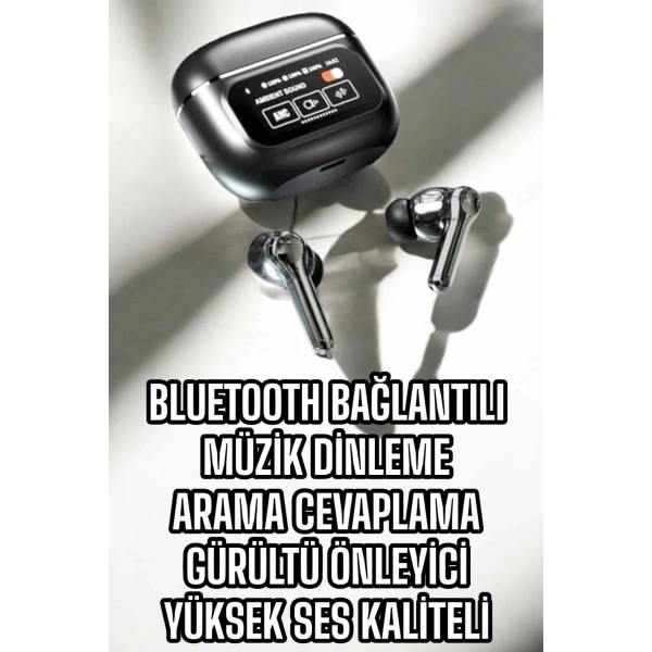 Bluetooth Kulaklık Kablosuz Ekranlı ANC/ENC Destekli Dokunmatik