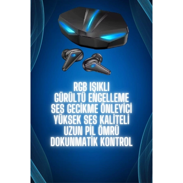 Bluetooth Kulaklık  Kulaklığı RGB Işıklı Oyunlarda Düşük Gecikme