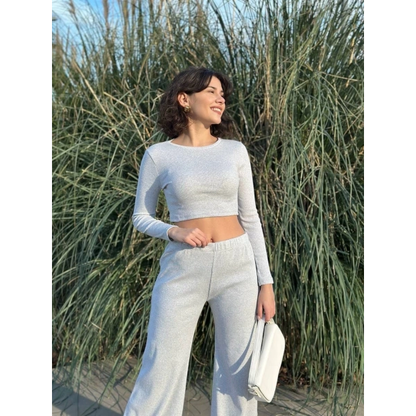 Bol paça altüst takım gri w1197