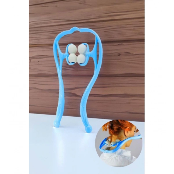 Boyun Bacak Ayak Bel Masaj Aleti Çok Fonksiyonlu Manuel 4 Tekerlekli - Mavi