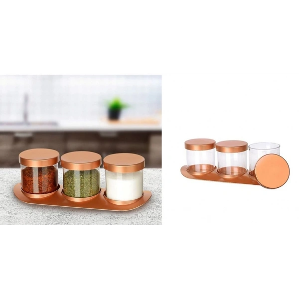 Bronz Baharat Seti Lüx 3lü Set