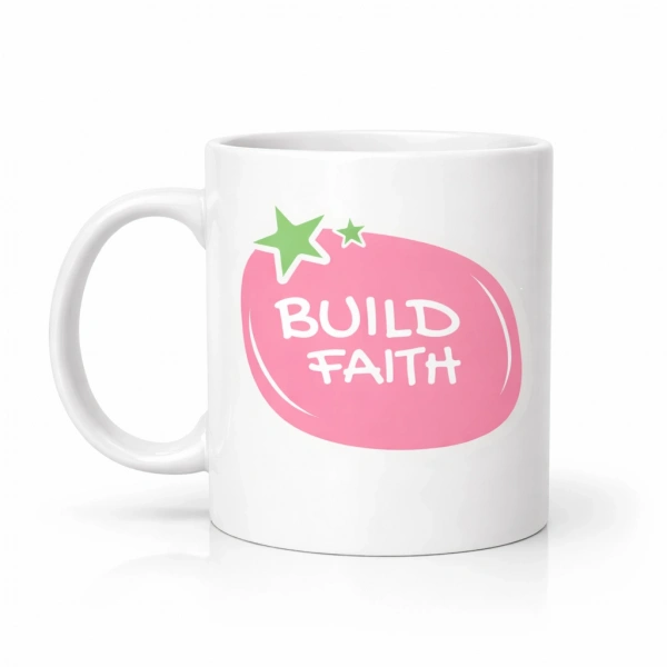 Build Faith UMUDUNU İNŞA ET Yazılı Porselen Kupa MODEL 151 – Motivasyon Temalı, Kahve & Çay Kupası – Hediye Seçeneği