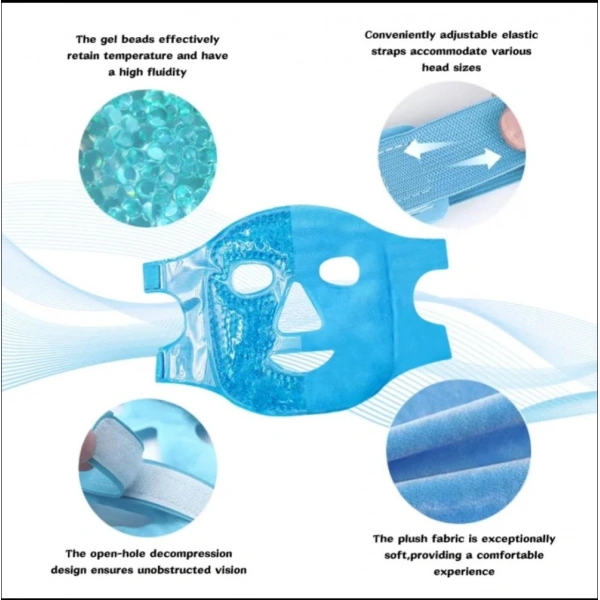 Buz Jel Toplar Termojel Yüz Maskesi, Soğuk ve Sıcak Terapi Yüz Maskesi