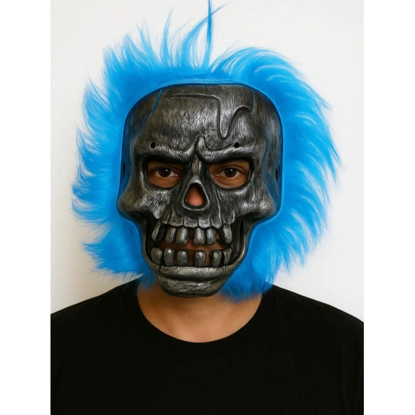 Cadılar Bayramı Lacivert Saçlı Maske