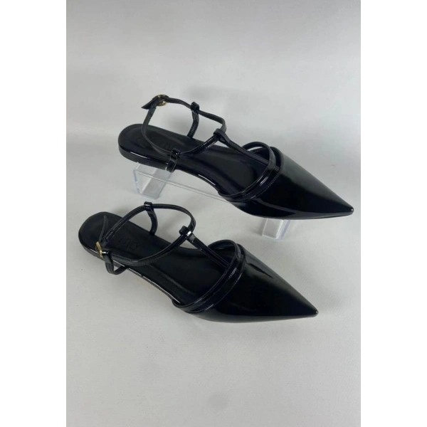 Canca Siyah Rugan Babet Ayakkabı