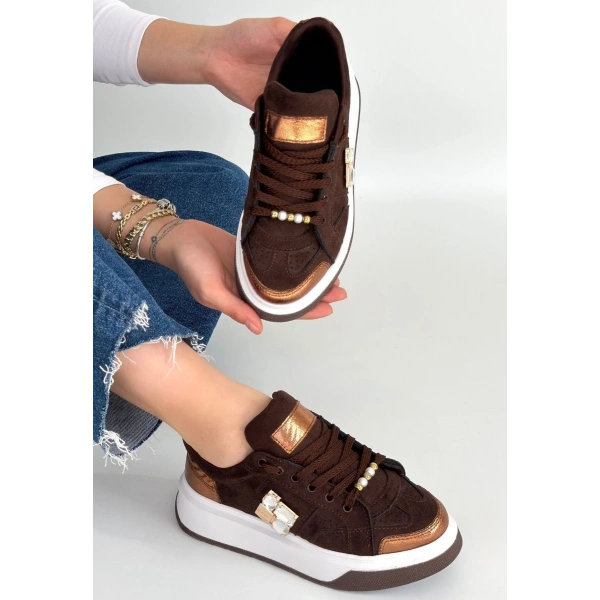 Ceans Kahverengi Süet Bağcıklı Spor Ayakkabı