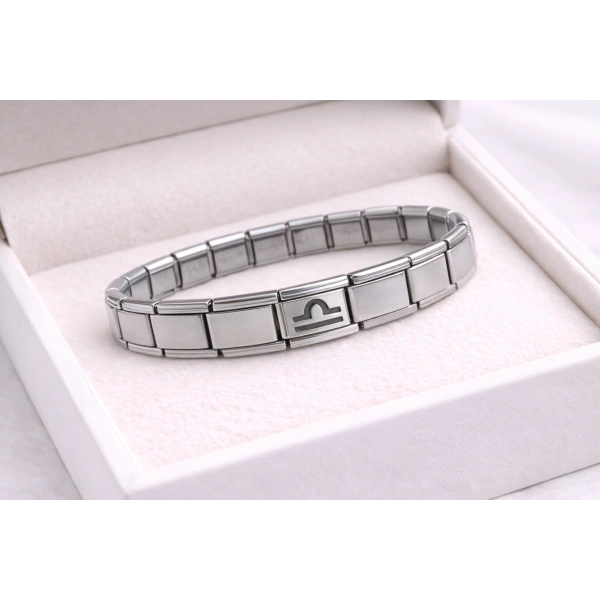 Çelik Nomination Bileklik Terazi Burcu | Paslanmaz Çelik Burç Charm Detaylı | Zarif ve Dengeli Tasarım