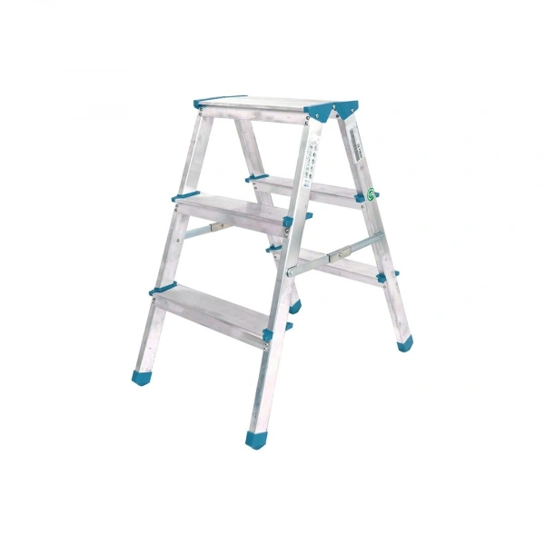 ÇİFT BASAMAKLI ALÜMİNYUM METAL MERDİVEN YÜKSEKLİK 69CM BAŞ GENİŞLİK 8CM