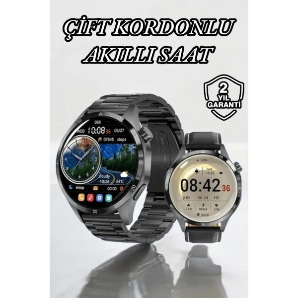 Çift Kordonlu Yüksek Çözünürlüklü Akıllı Saat Uyku İzleyici & Spor Modları