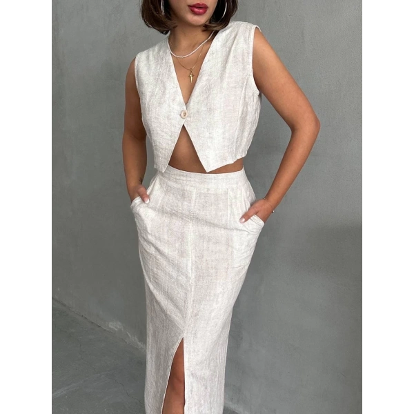 Çilek takım etek yelek