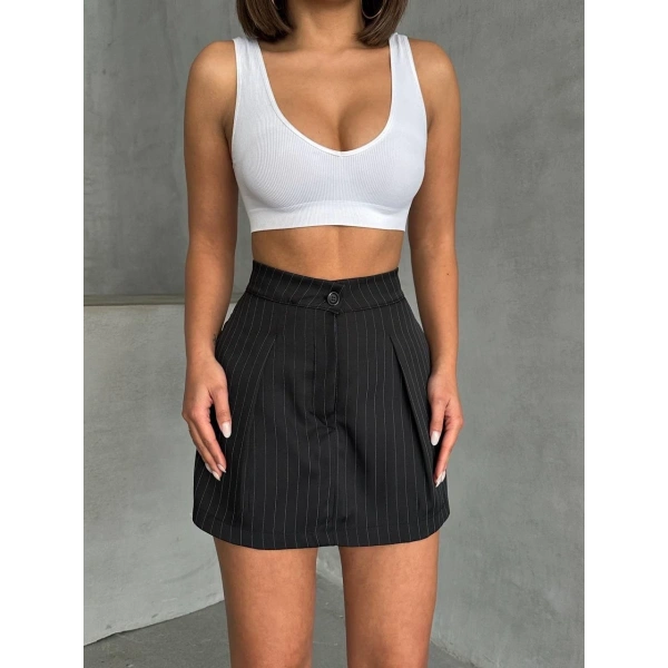 Çizgili şort etek