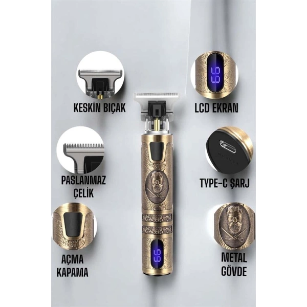 Çizik Tıraş Makinesi Şarjlı Paslanmaz Çelik Bıçaklı Uzun Ömürlü