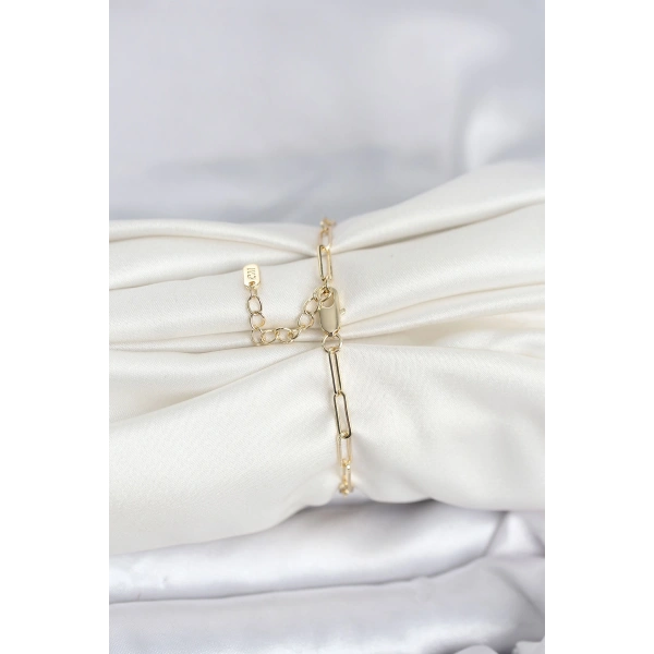 CM 14K Gold Renk Ataç Zincir Model Kadın Bileklik