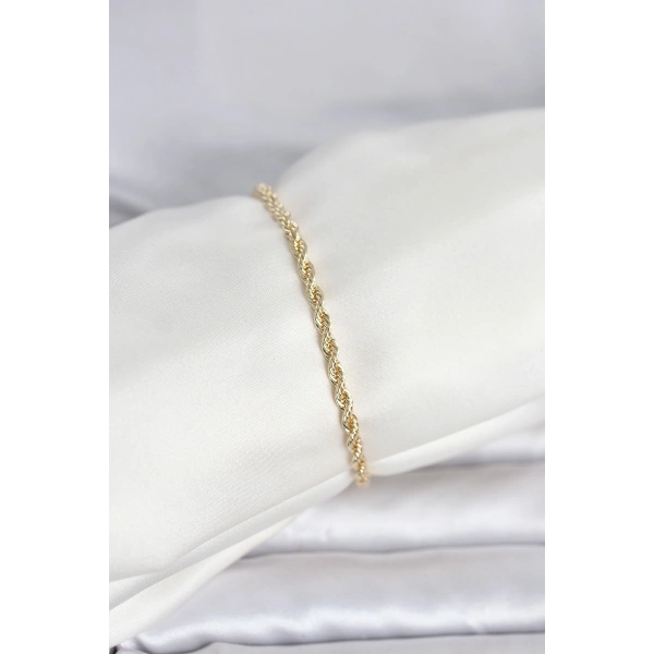 CM 14K Gold Renk Burgu Model Kadın Bileklik