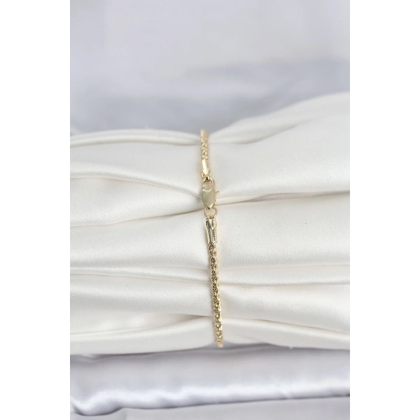 CM 14K Gold Renk Burgulu Zincir Model Kadın Bileklik