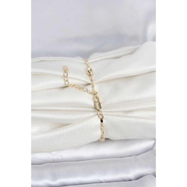 CM 14K Gold Renk Damla Topçuk Model Kadın Bileklik