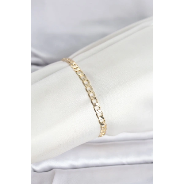 CM 14K Gold Renk Halka Zincir Model Kadın Bileklik