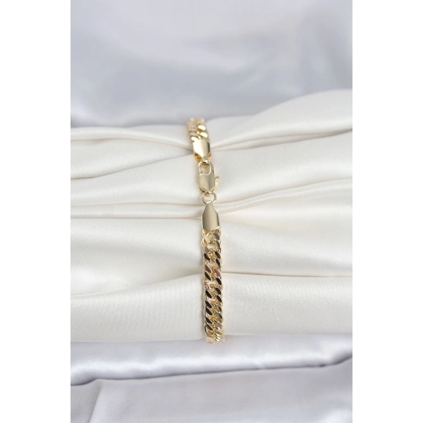 CM 14K Gold Renk Kalın Zincir Model Kadın Bileklik