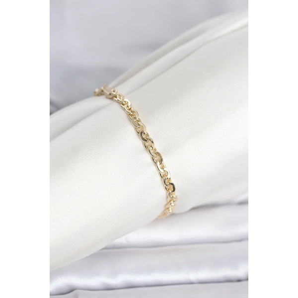 CM 14K Gold Renk Zincir Model Kadın Bileklik
