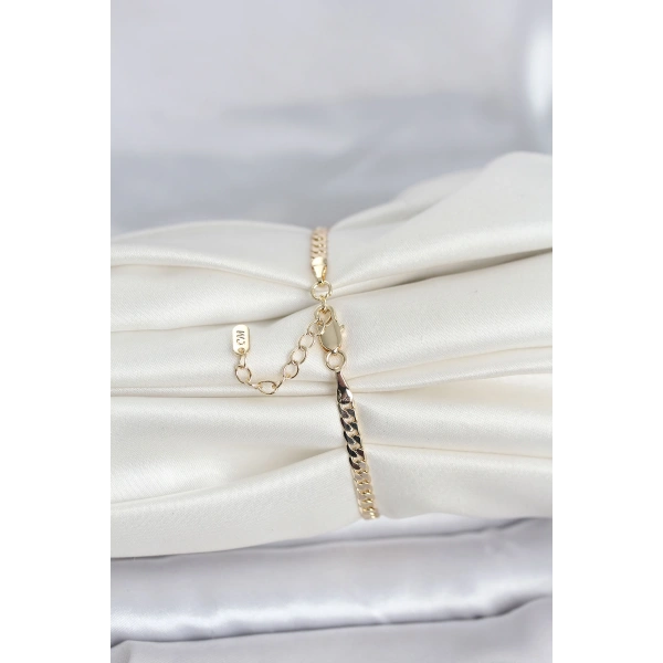 CM 14K Gold Renk Zincirli Model Kadın Bileklik