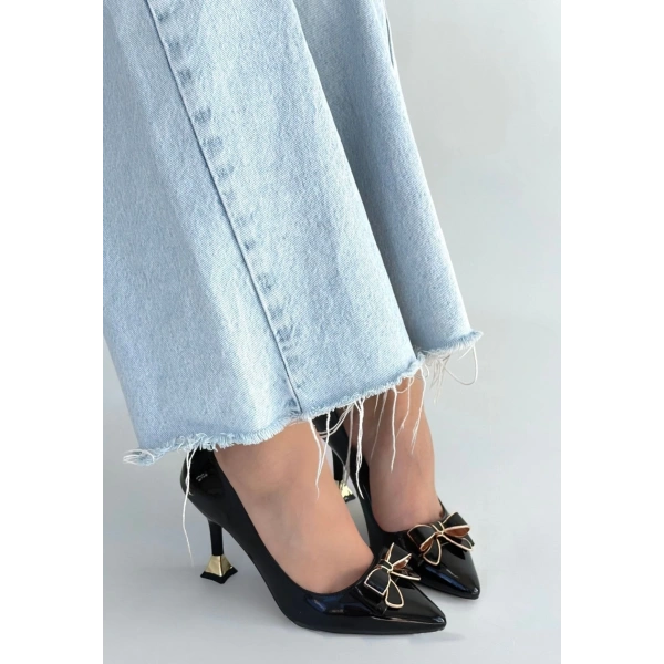 Coby Siyah Rugan Topuklu Ayakkabı