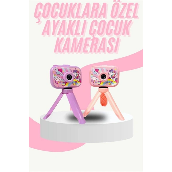 Çocuk Için Eğitici Video Kamera Ayaklı Mini Fotoğraf Makinesi