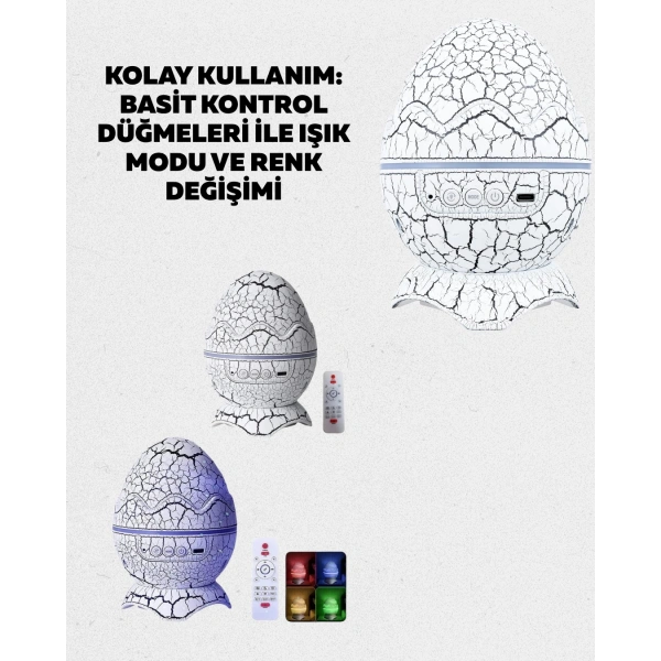 Çocuk Odası İçin Galaxy Projektör + Beyaz Gürültü + Uzaktan Kumandalı