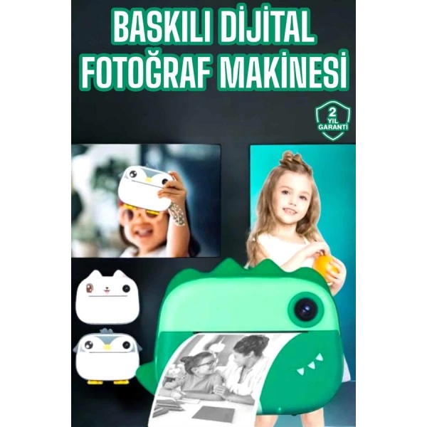 Çocuklar İçin Özel Fotoğraf Makinesi Printer Kamera Taşınabilir HD