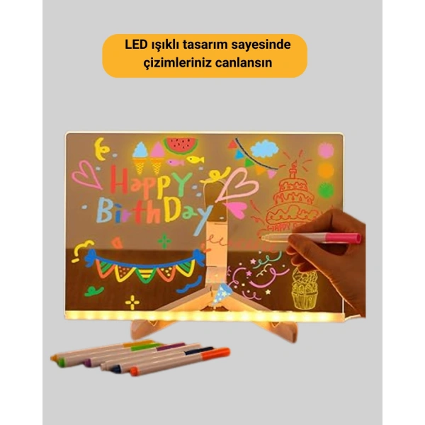 Çocuklar ve Yetişkinler İçin USB LED Işıklı Çizim Panosu