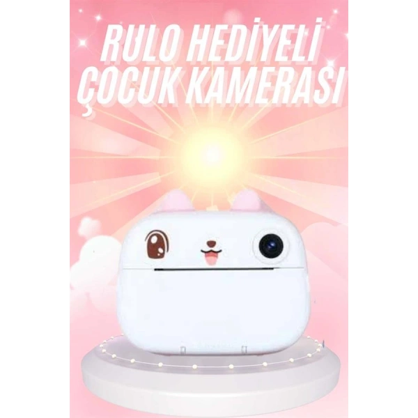 Çocuklara Özel Şirin Tasarımlı Mini Fotoğraf Yazıcısı 3 Adet Rulo Hediyeli