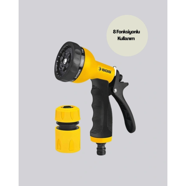 Çok Fonksiyonlu Bahçe Sulama Tabancası Ergonomik Basınçlı Sprey