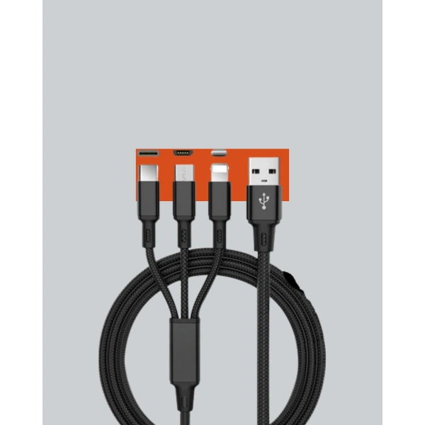 Çoklu USB Şarj Kablosu – 1,2m Hızlı Şarj, 3A Güçlü Akım