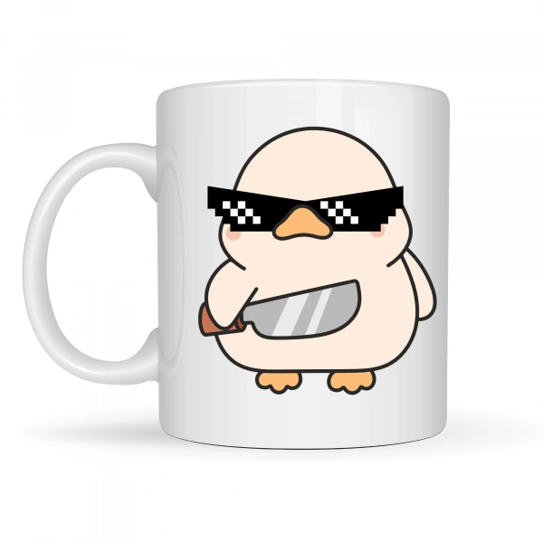 “Deal With It” Havalı Ördek Tasarımlı Porselen Kupa MODEL 80 – Eğlenceli, Mizahi & Hediyelik Kahve Kupası