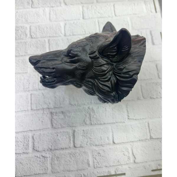 Dekoratif Asılabilir Siyah Ayı Başı 3D Duvar Heykeli 25x19 cm