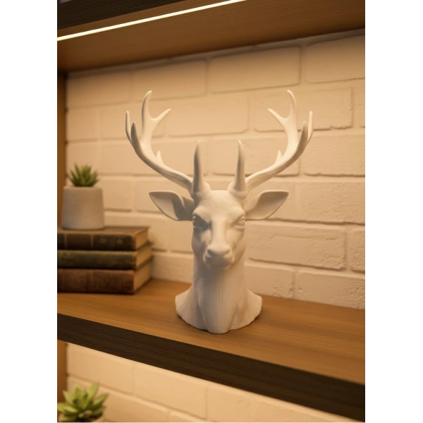 Dekoratif Beyaz Geyik Biblo Salon ve Raf Dekoru