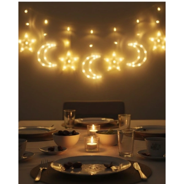 Dekoratif Büyük Ay Yıldız Ramazan Led Işık