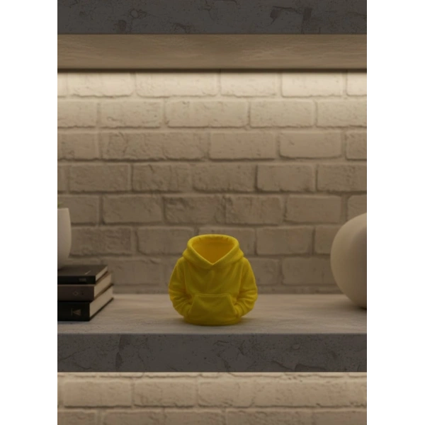 Dekoratif Sarı Hoodie Kalemlik 10x10 cm