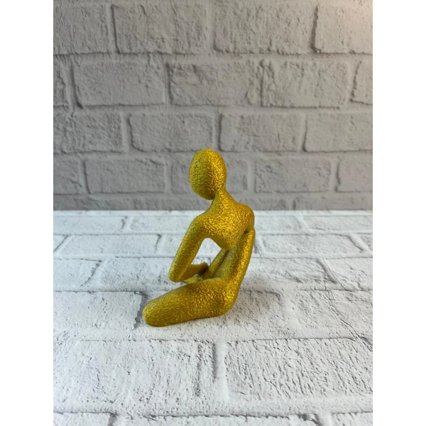 Dekoratif Sarı İnsan Figürü Modern Masa ve Raf Süsü