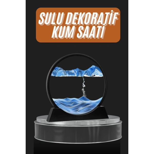 Dekoratif Sulu Kum Saati Ofis Masa Üstü Ev Yuvarlak Kum Saati