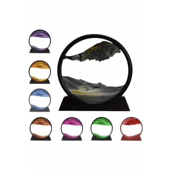 Dekoratif Sulu Kum Saati Ofis Masa Üstü Ev Yuvarlak Kum Saati