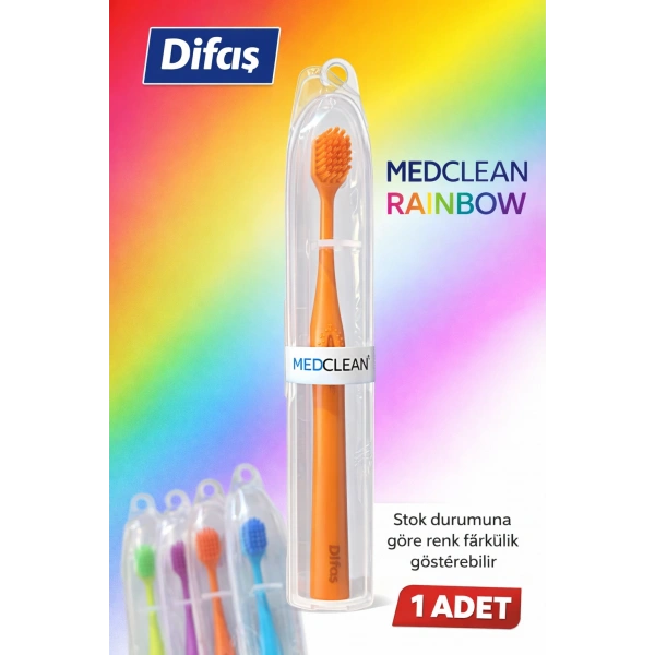 Difaş Medclean Rainbow Diş Fırçası 1 Adet Orta Sert Renkli Yetişkin Diş Fırçası