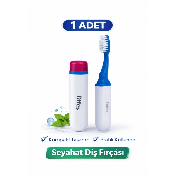 Difas Seyahat Tipi Diş Fırçası | Kapaklı Taşınabilir 1 Adet