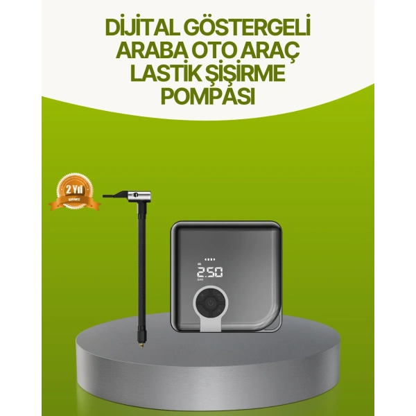 Dijital Ekranlı Taşınabilir Akıllı Araç Hava Kompresörü