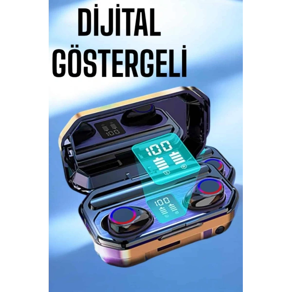 Dijital Göstergeli Bluetooth Bağlantılı Kulaklık Dokunmatik Kontrol