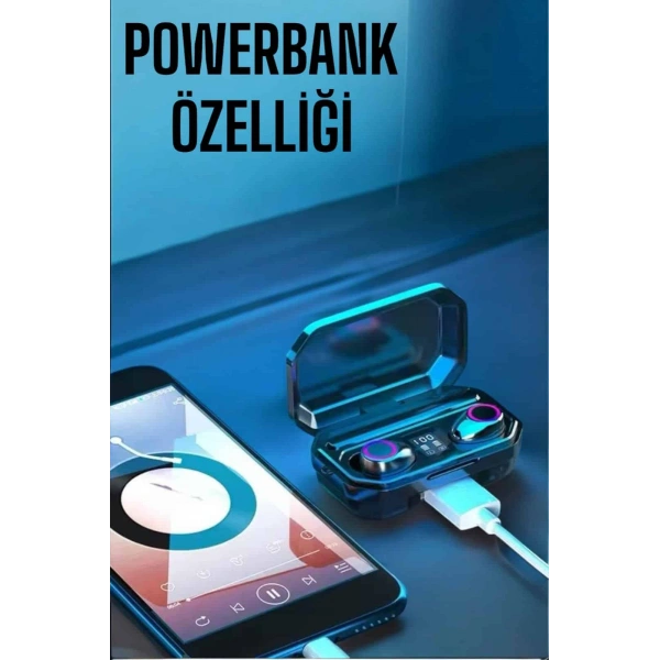 Dijital Göstergeli Bluetooth Bağlantılı Kulaklık Dokunmatik Kontrol