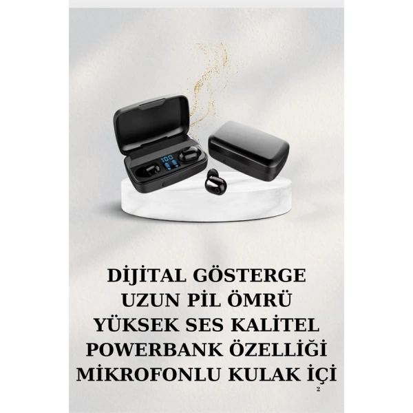 Dijital Göstergeli Bluetooth Kulaklık Kablosuz TWS Stereo Bluetooth 5.0