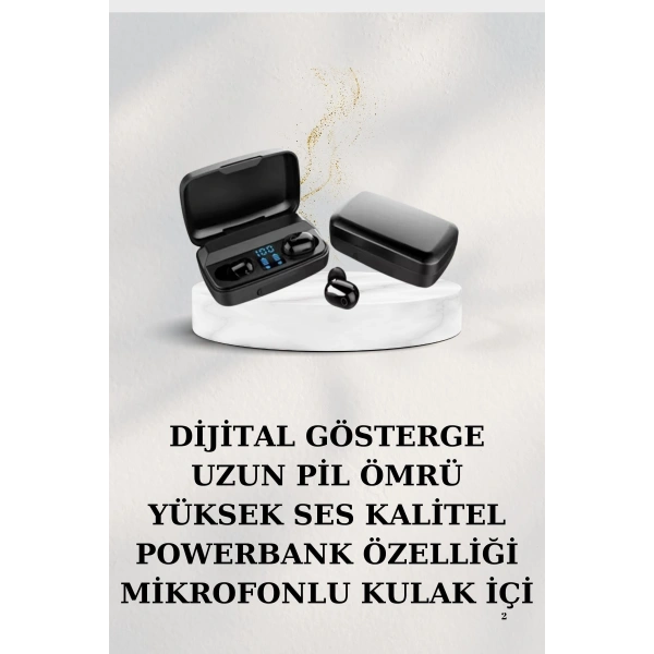 Dijital Göstergeli Bluetooth Kulaklık Kablosuz TWS Stereo Bluetooth 5.0