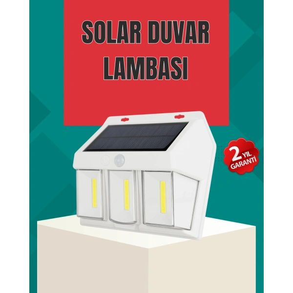 Dış Mekan Solar Duvar Lambası – 120° Hareket Algılama, 3 Işık Modu