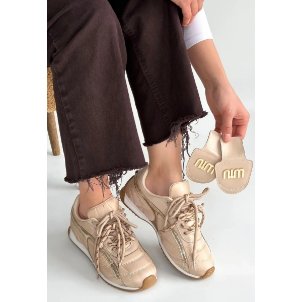 Dissa Bej Cilt Bağcıklı Paraşüt Detaylı Spor Ayakkabı