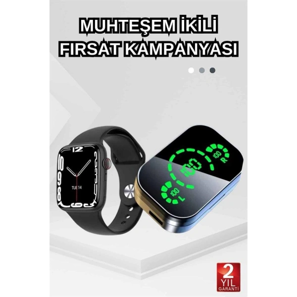 Dokunmatik Akıllı Saat Yeni Nesil Kulaklık Kampanyası ANC Özelliği Yüksek Ses Kaliteli